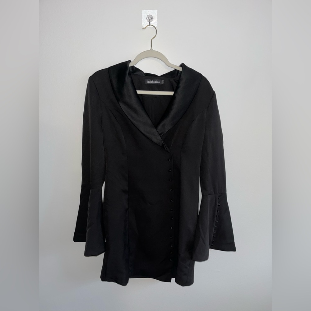 Lavish Alice Black Satin Blouse